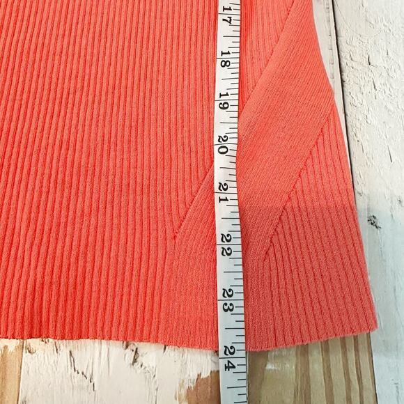 Rag & Bone Asher Ribbed Stretch Tank Size Large Coral Casual - Picture 9 of 9